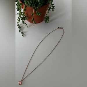 Kate Spade Everyday Spade Metal Necklace in Rose Gold